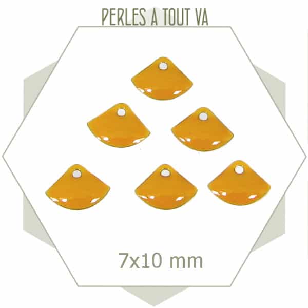 Vente sequins émaillés éventails jaune