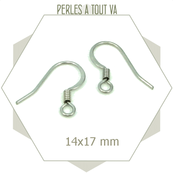 24 crochets de boucles d'oreilles en acier inox simple
