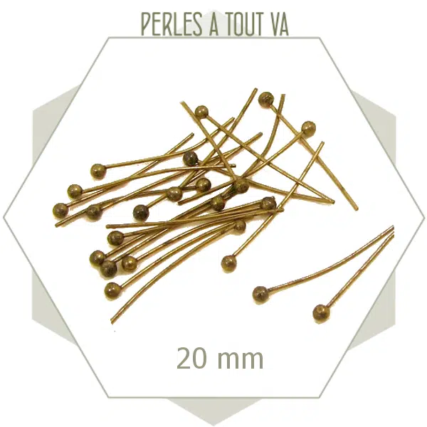 50 tiges billes bronze 20 mm