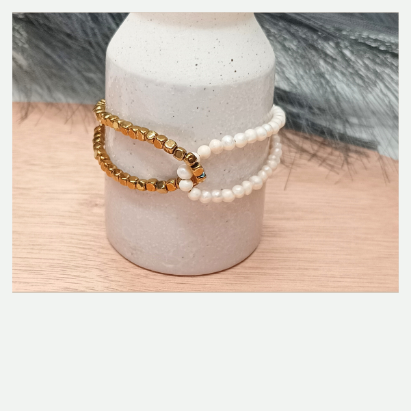 DIY bracelet perles d'eau douce et hématite