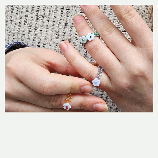 DIY Bagues en perles, fleurs nacre