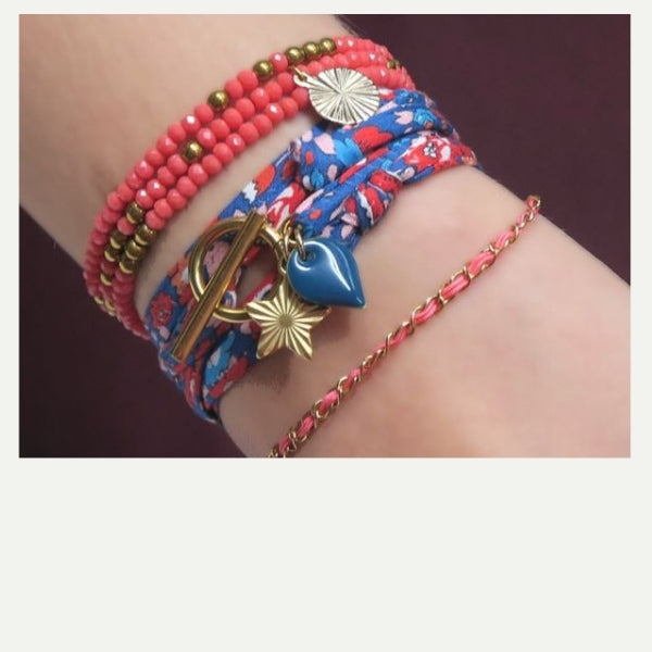 DIY bracelet Liberty bleu