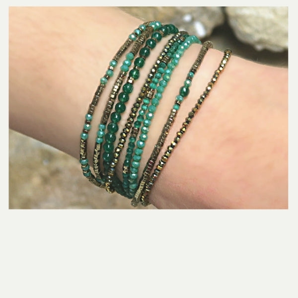 DIY bracelet manchette vert