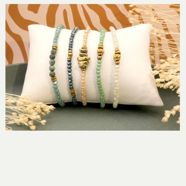 DIY bracelets fins perles donut et hématite