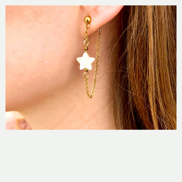 DIY Boucles d'oreilles étoiles en nacre