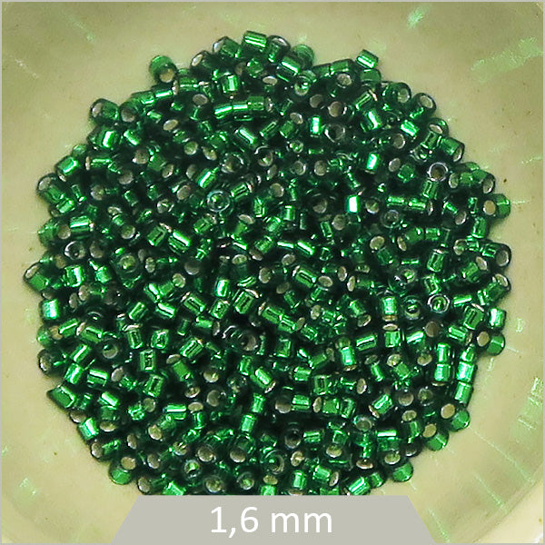 5g de perles Miyuki Delica 11/0, DB0605 emeraude argenté