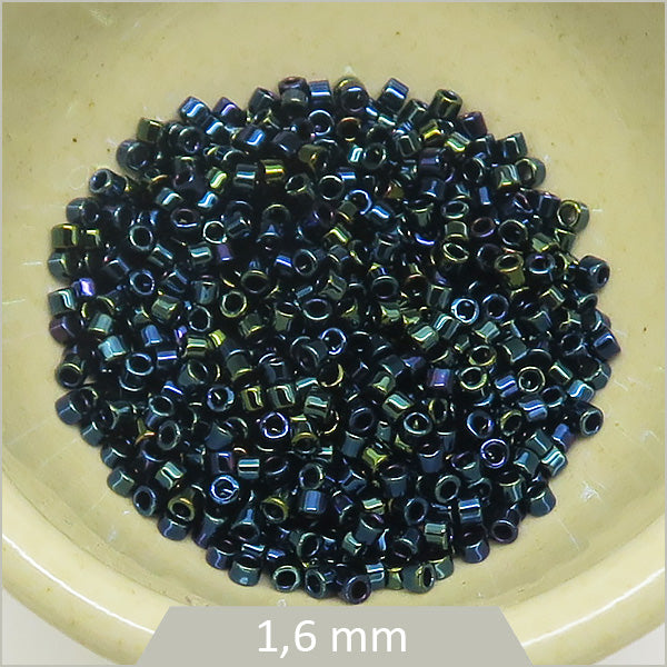 5g de perles Miyuki Delica 11/0, DB0002 bleu iris métallisé