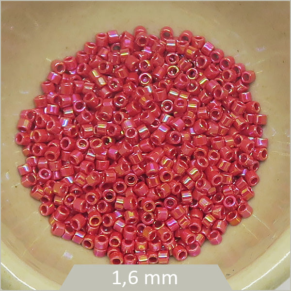 5g de perles Miyuki Delica 11/0, DB0162 rouge lustré