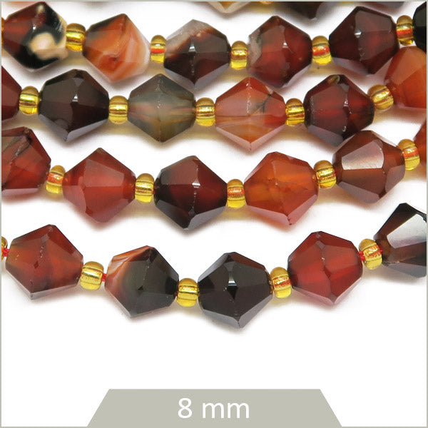 Env. 35 perles toupies Agate dream, 8 mm