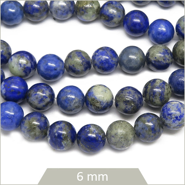 Env. 55 perles rondes Lapis Lazuli, 6 mm