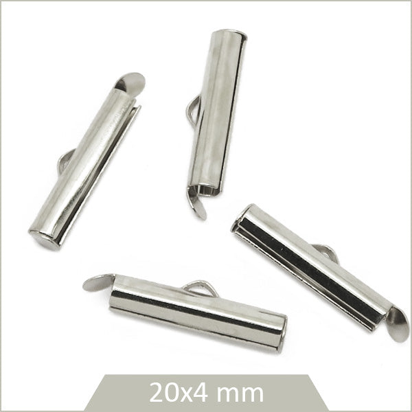 4 embouts tubes acier inoxydable 304 18k, 20 mm
