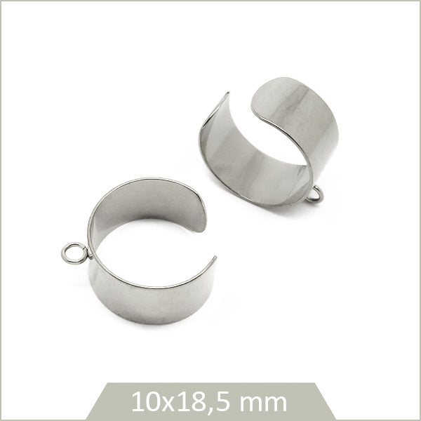 2 bagues ouvertes ajustables en acier inoxydable