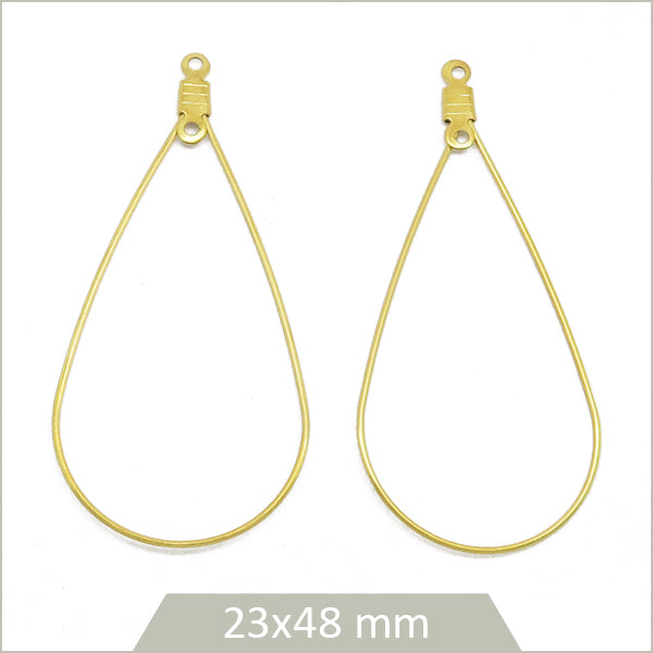 6 créoles gouttes en acier inoxydable doré