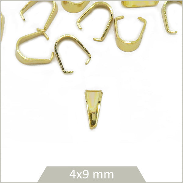 10 bélières en acier inoxydable doré 18k