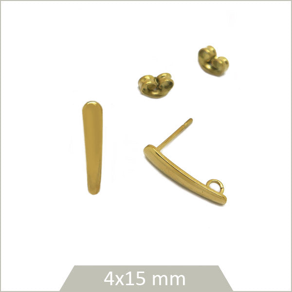 clou boucles d'oreilles barrette acier doré