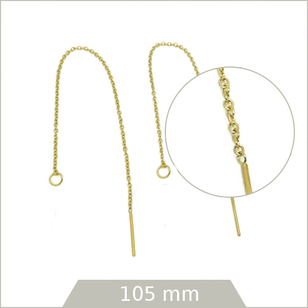 4 chaînes de boucles d'oreilles en acier doré