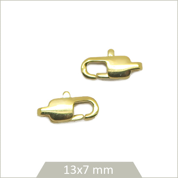 4 fermoirs mousquetons ovales en acier inox doré