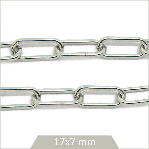 1 m grosse chaîne trombone ovale acier inoxydable 304