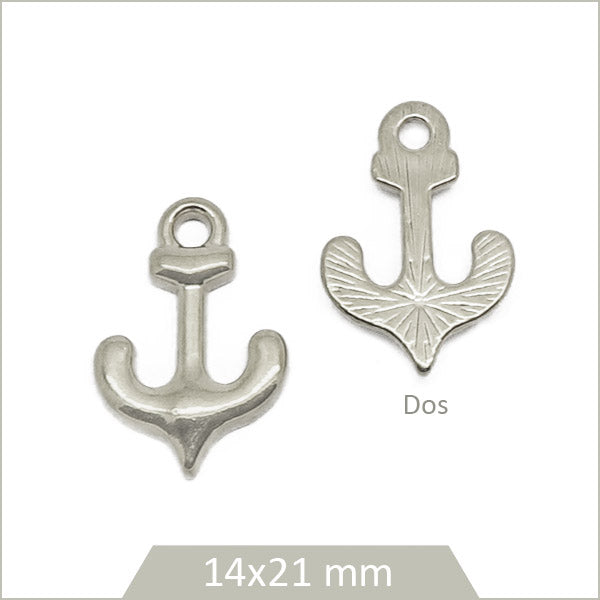 2 breloques ancres marine en acier inoxydable