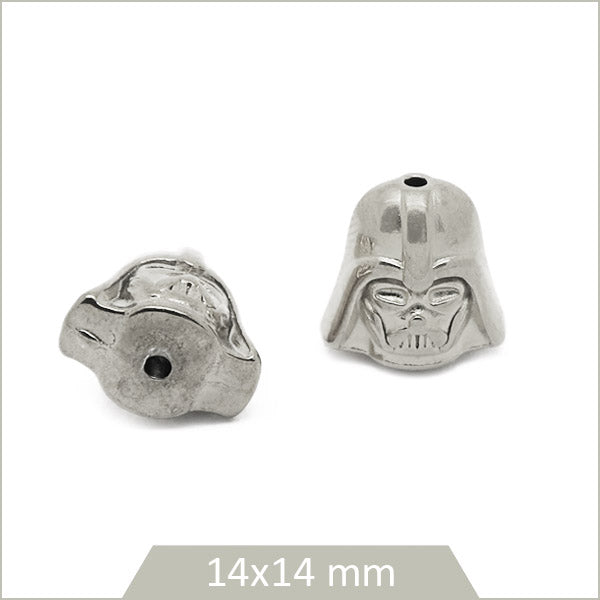 2 perles Dark Vador en acier inoxydable