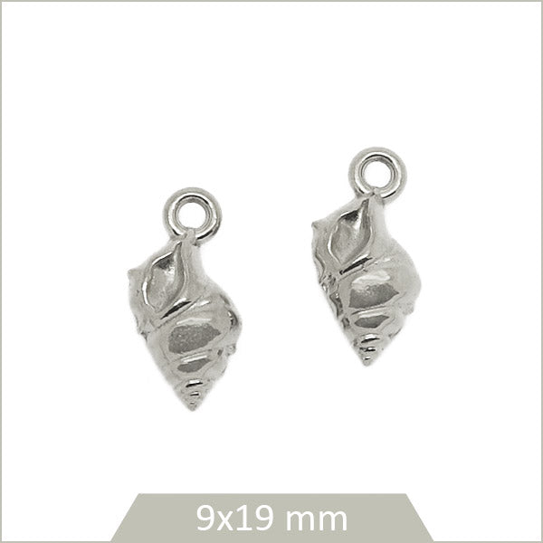 2 connecteurs coquillages bulot en acier inoxydable