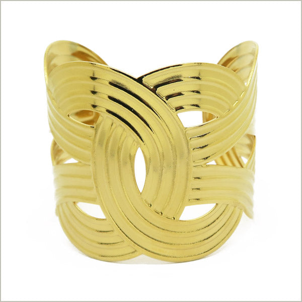 1 bracelet manchette gravé en acier doré