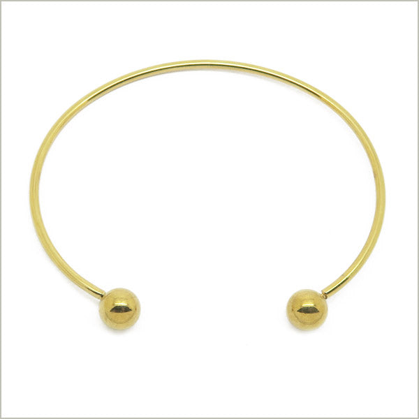 1 bracelet jonc torque ouvert en acier doré, largeur 2 mm