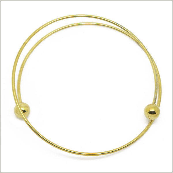 1 bracelet jonc torque spirale en acier doré, largeur 1,5 mm