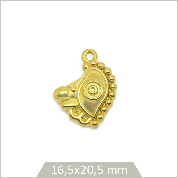 1 breloque oeil d'Horus en acier inoxydable doré