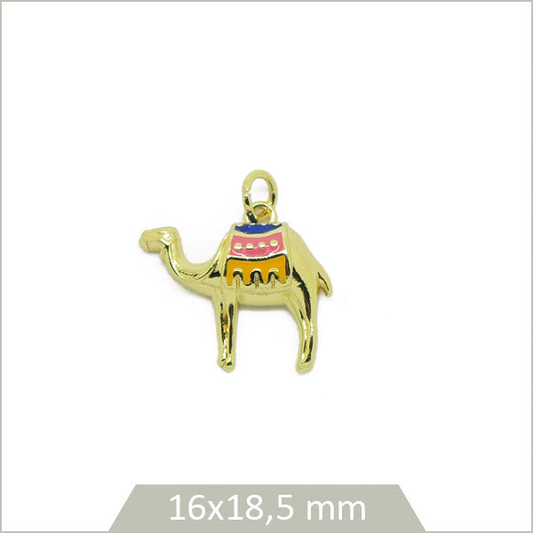 1 breloque chameau en laiton doré
