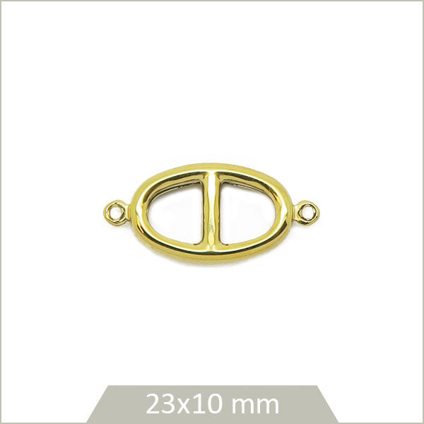 1 connecteur maille marine en acier inoxydable 304 doré, 23x10 mm