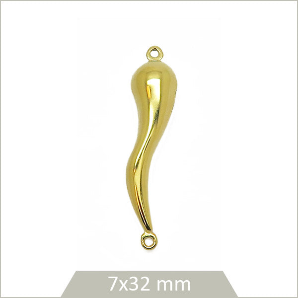 1 breloque corne d'abondance italienne en acier inoxydable 304 doré