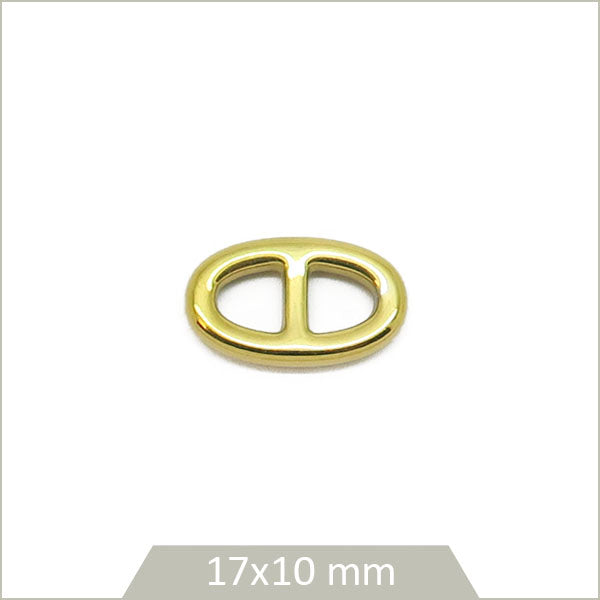 1 connecteur maille marine en acier inoxydable 304 doré, 17x10 mm