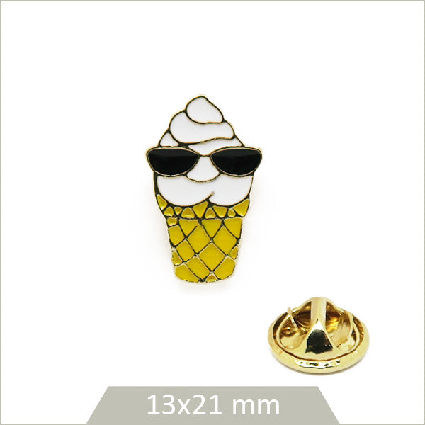 1 pin's glace italienne stylisée alliage doré et émail coloré