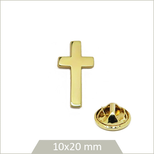 1 pin's croix en laiton doré
