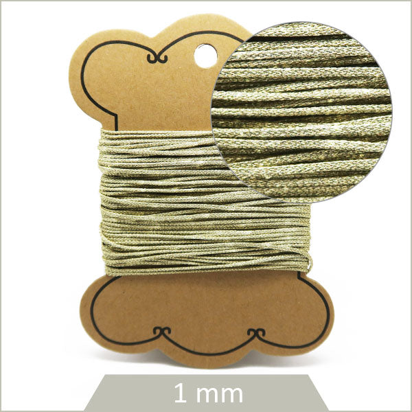 10m de cordon doré clair métallisé 1 mm
