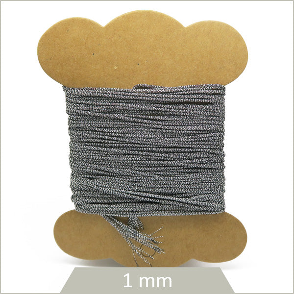10 m de cordon gris foncé métallisé 1 mm