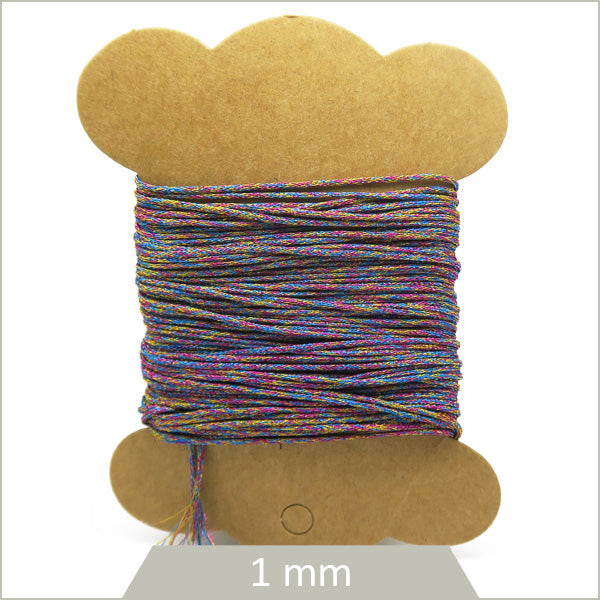 10 m de cordon multicolore métallisé 1 mm