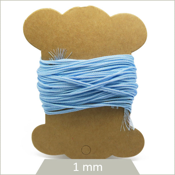10 m de cordon bleu ciel métallisé 1 mm