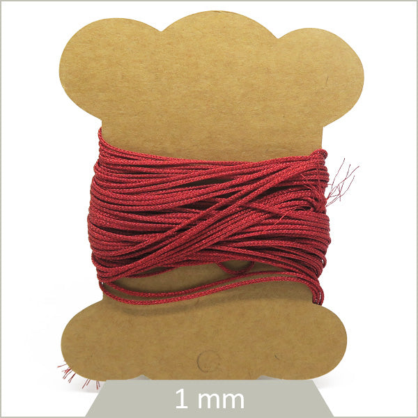 10 m de cordon rouge foncé métallisé 1 mm