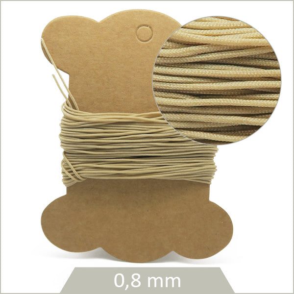 10 m de cordon synthétique 0,8 mm beige