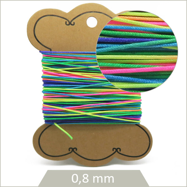 10 m de cordon synthétique 0,8 mm multicolore