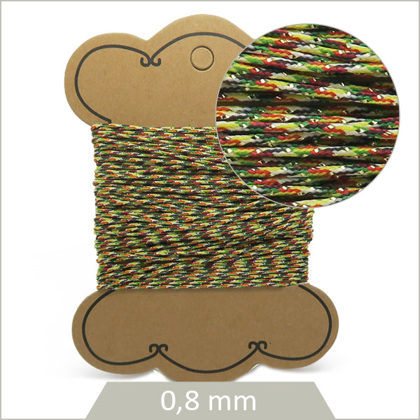 10 m de cordon synthétique 0,8 mm mix couleurs d'automne