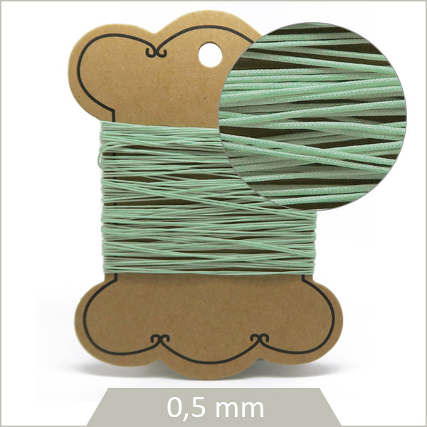 10 m de cordon synthétique 0,5 mm vert jade