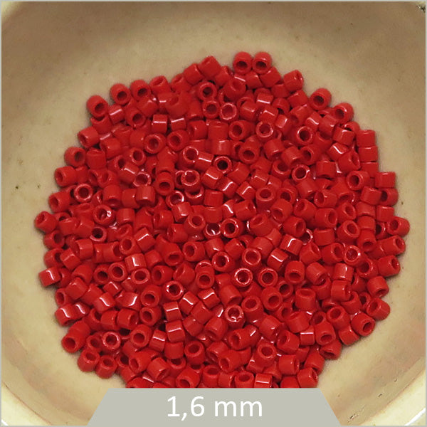 5g de perles Miyuki Delica 11/0, DB0723 rouge coquelicot opaque
