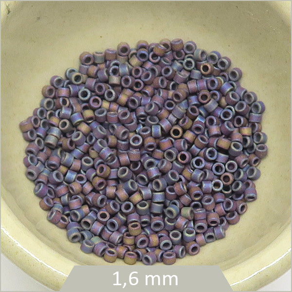 5g de perles Miyuki Delica 11/0, DB0884 violet irisé