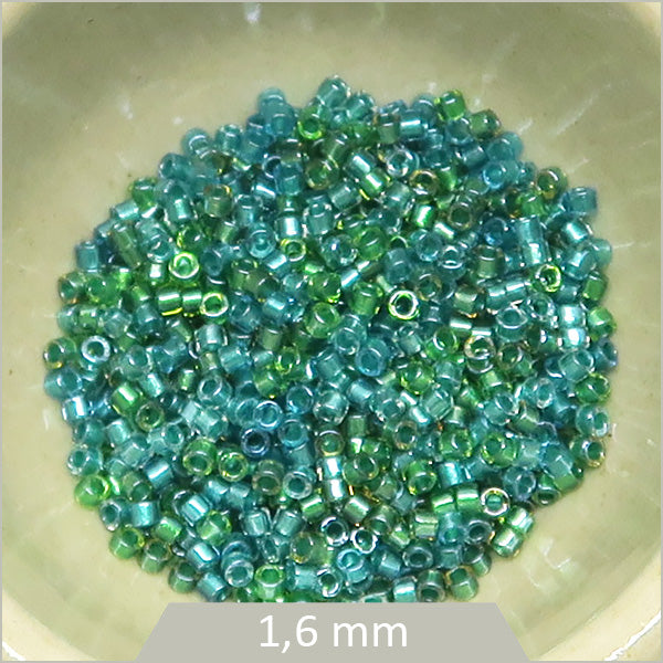 5g de perles Miyuki Delica 11/0, DB0984 mix bleu sarcelle