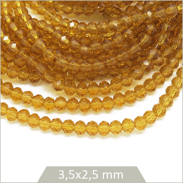 perles verre ambre transparent