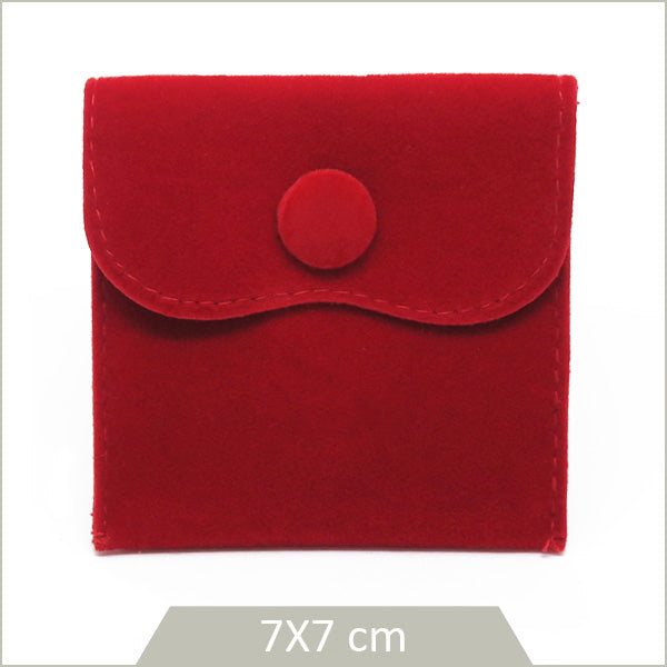1 pochon en velours, rouge 7x7cm