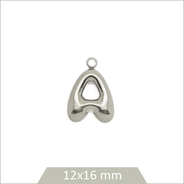 1 breloque lettre A en acier inoxydable 304